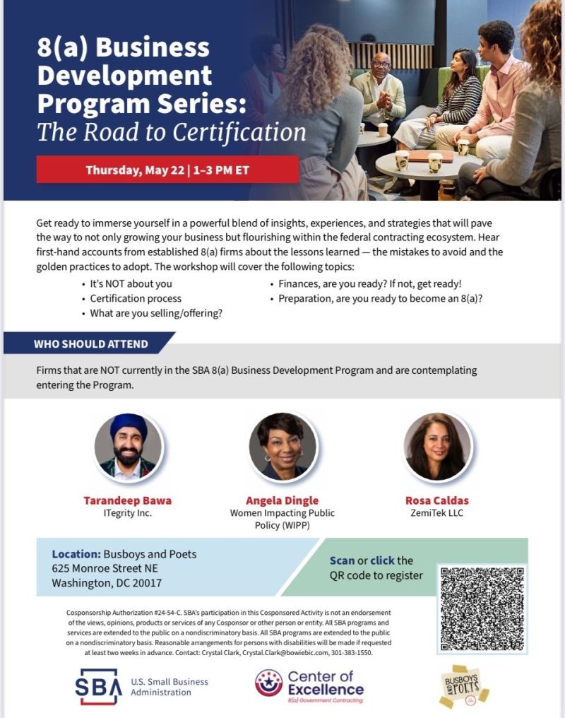 President & CEO to Speak at SBA 8(a) Business Development Program